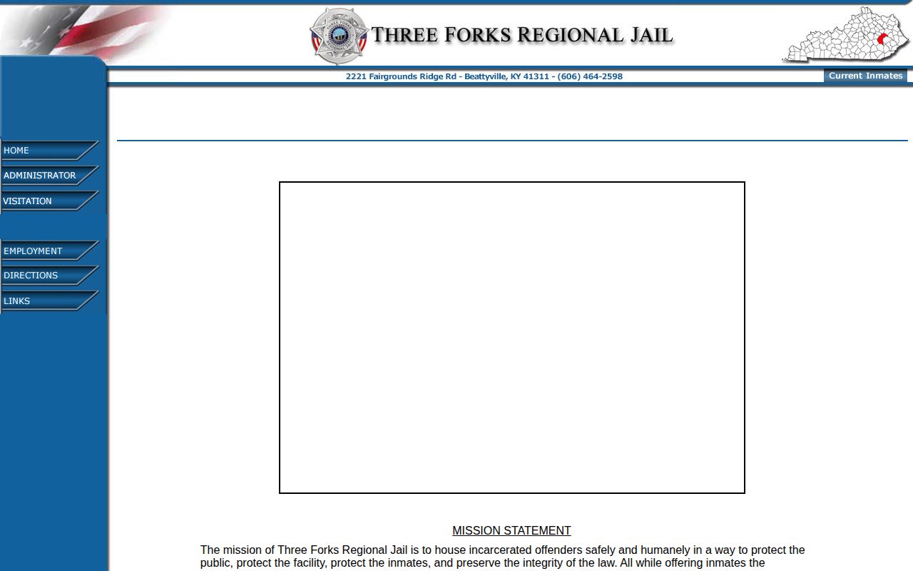 Three Forks Regional Jail release records navigation in Lee County